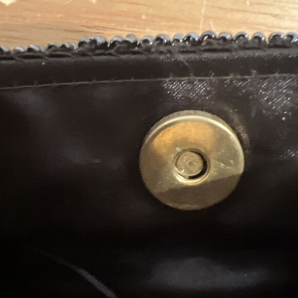 Vintage Art Deco Black Beaded Evening Bag Retroglam Purse UK PAT 1510246 Fancy - Picture 9 of 16